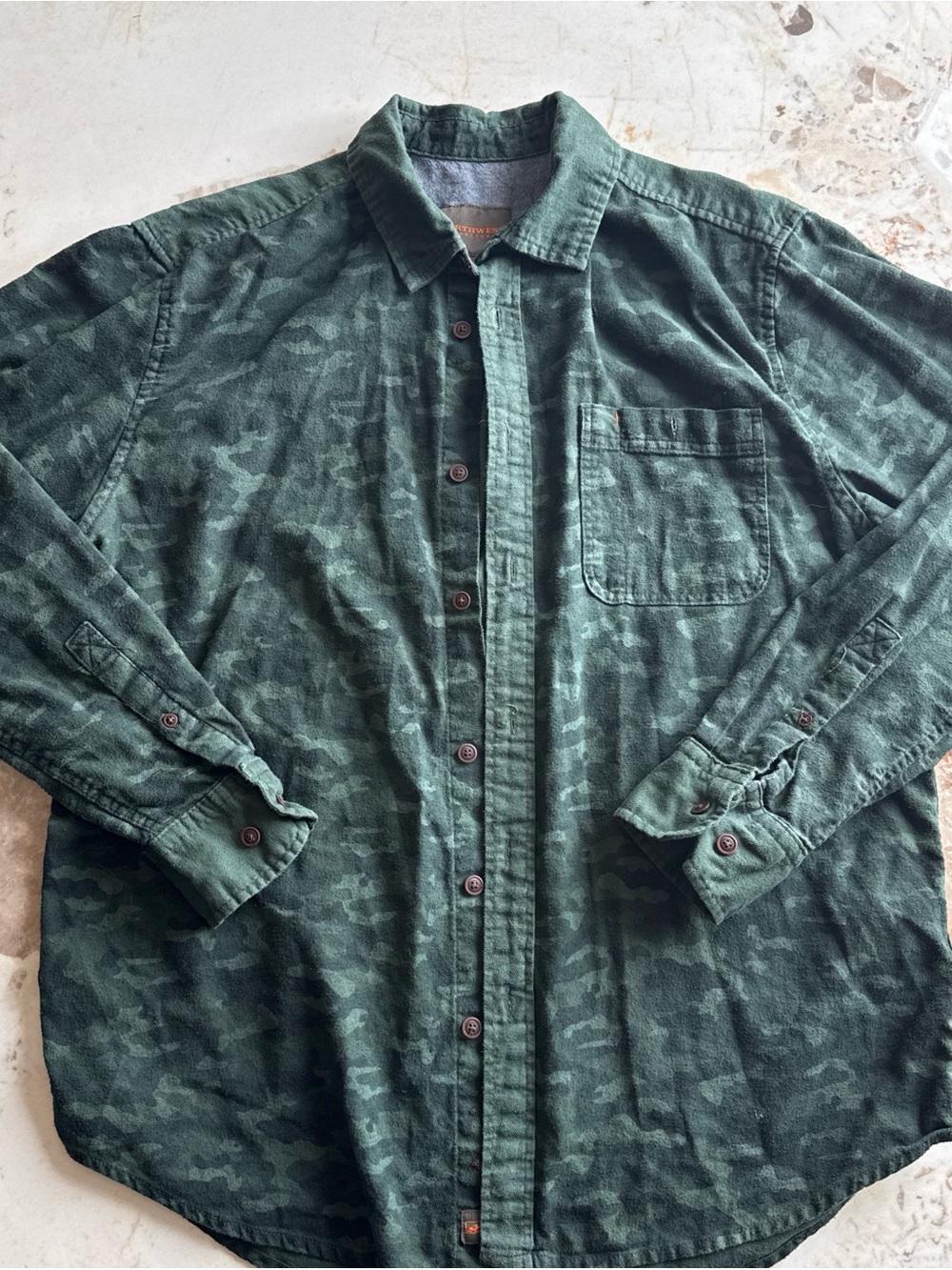 Northwest Territory Dark Green Camouflage Button-Down Shirt